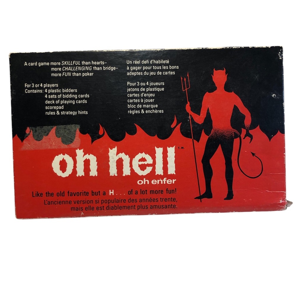 1973 Oh Hell Card Game Vintage Collectible Devil Bx only murders in the building